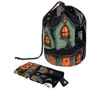 Lindo juego de vectores con ilustraciones de Halloween 2_139 bolsa de cosméticos con cordón organizador multifuncional para maquillaje y artículos de tocador, Multicolor 03,
