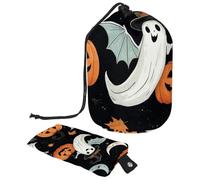Lindo juego de vectores con ilustraciones de Halloween 2_164 bolsa de cosméticos con mini bolsa con cremallera, bolsa de aseo de viaje para mujer, organizador de maquillaje con cordón, bolsa portátil