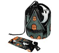 Lindo juego de vectores con ilustraciones de Halloween 2_194, bolsa de cosméticos con mini bolsa con cremallera, bolsa de aseo de viaje para mujer, organizador de maquillaje con cordón, bolsa portátil