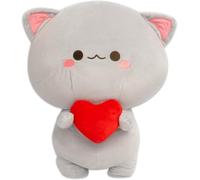 Lindo juguete de peluche para gatos - 13,5 pulgadas Super Soft Grey Cat Plushie - Kawaii Plush para niños - Lindo gatito de peluche, peluche de gato de peluche animal