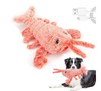 Lindo juguete interactivo para perros, juguete de langosta para perro, divertido juguete interactivo de peluche para gatos y perros, juguetes indestructibles para perros que saltan en movimiento,