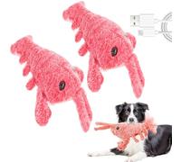 Lindo juguete interactivo para perros, juguete de langosta para perro, divertido juguete interactivo de peluche para gatos y perros, juguetes indestructibles para perros que saltan en movimiento,