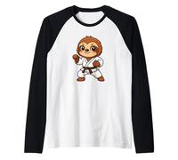 Lindo Karate Perezoso Dibujos Animados Comic Niños Artes Marci Camiseta Manga Raglan