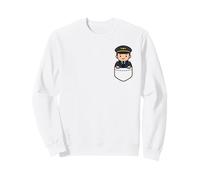 Lindo Kawaii Airline Piloto Pocket Cartoon Aviación Viajes Sudadera