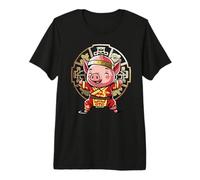 Lindo Kawaii Asiático Cerdo Chino Zodiaco Lunar Año Nuevo Camiseta Premium