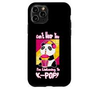 Lindo Kawaii Boba Panda Can't Hear You I'm Listening K-Pop Carcasa para iPhone 11 Pro