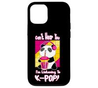 Lindo Kawaii Boba Panda Can't Hear You I'm Listening K-Pop Carcasa para iPhone 12/12 Pro