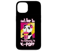 Lindo Kawaii Boba Panda Can't Hear You I'm Listening K-Pop Carcasa para iPhone 13