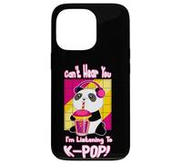 Lindo Kawaii Boba Panda Can't Hear You I'm Listening K-Pop Carcasa para iPhone 13 Pro