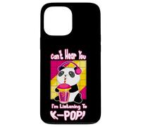 Lindo Kawaii Boba Panda Can't Hear You I'm Listening K-Pop Carcasa para iPhone 13 Pro MAX