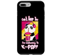 Lindo Kawaii Boba Panda Can't Hear You I'm Listening K-Pop Carcasa para iPhone 7 Plus/8 Plus