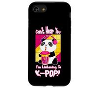 Lindo Kawaii Boba Panda Can't Hear You I'm Listening K-Pop Carcasa para iPhone SE (2020) / 7/8