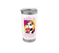 Lindo Kawaii Boba Panda Can't Hear You I'm Listening K-POP Vaso térmico de acero inoxidable de doble pared