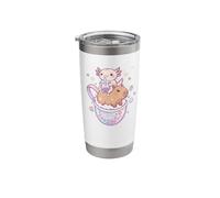Lindo kawaii Bubble Tea Axolotl Capibara Vaso térmico de acero inoxidable de doble pared
