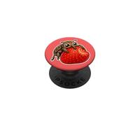 Lindo Kawaii Bug Comiendo Fresa Verano PopSockets PopGrip Adhesivo