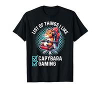 Lindo Kawaii Capybara Lista De Cosas Que Me Gustan Los Videojuegos Amante Camiseta