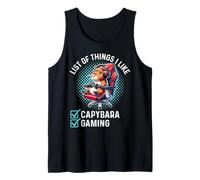 Lindo Kawaii Capybara Lista De Cosas Que Me Gustan Los Videojuegos Amante Camiseta sin Mangas
