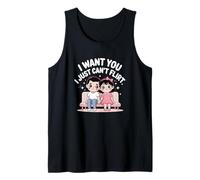 Lindo Kawaii I Want You I Just Can't Flirt Camiseta sin Mangas