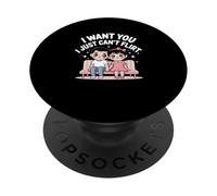 Lindo Kawaii I Want You I Just Can't Flirt PopSockets PopGrip Adhesivo