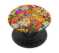 Lindo Kawaii Moda Gatos Patrón Arte Ilustración PopSockets PopGrip Adhesivo