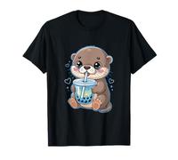 Lindo Kawaii Nutria Beber Bubble Tea Boba Camiseta