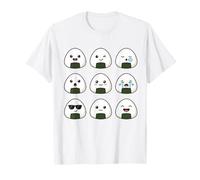 Lindo Kawaii Onigiri enfrenta el diseño japonés de la Comida de la Bola de arroz Camiseta