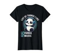 Lindo Kawaii Panda Lista De Cosas Que Me Gustan Amante De Camiseta gráfica económica, Mujer, Negro, S