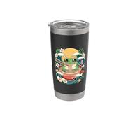 Lindo kawaii rana en tazón de ramen con ondas de fideos Vaso térmico de acero inoxidable de doble pared