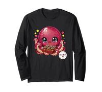 Lindo Kawaii Takoyaki Chibi Pulpo Japonés Street Food Manga Larga