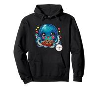 Lindo Kawaii Takoyaki Chibi Pulpo Japonés Street Food Sudadera con Capucha