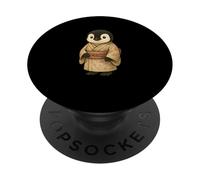 Lindo kimono de pingüino japonés Kawaii Floral Animal Art PopSockets PopGrip Adhesivo
