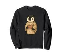 Lindo kimono de pingüino japonés Kawaii Floral Animal Art Sudadera