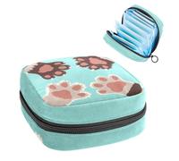 Lindo kit para niñas con patrón de garra de gatos, patas de perro, bolsa menstrual, soporte para almohadilla de lactancia con cremallera, organizador de servilleta sanitaria