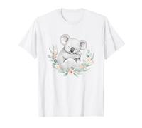 Lindo Koala Floral Kawaii Australia Fauna Animal Camiseta