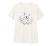 Lindo Koala Floral Kawaii Australia Fauna Animal Camiseta Premium