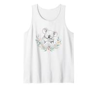 Lindo Koala Floral Kawaii Australia Fauna Animal Camiseta sin Mangas