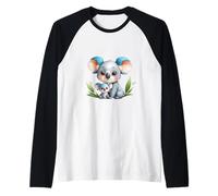Lindo Koala mamá y bebé Animal ilustración Camiseta Manga Raglan