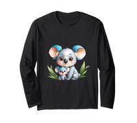 Lindo Koala mamá y bebé Animal ilustración Manga Larga