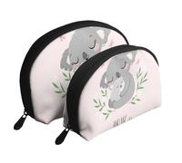 Lindo Koala mamá y bebé, Bolsa de Maquillaje de Concha, Monedero pequeño para Mujer, Bolsa de artículos de tocador, Bolsa de cosméticos, 2 Piezas