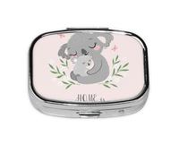 Lindo koala mamá y bebé, pastillero Meta con 2 compartimentos, organizador portátil
