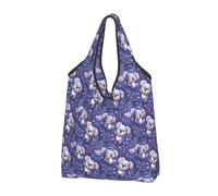 Lindo Koala Night Print Bolsas reutilizables de compras - Bolsa de comestibles plegable con asas, Negro, 3 PCS