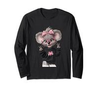 Lindo Koala Oso Rosa Gafas Signo de Paz Kawaii Animal mamá Manga Larga
