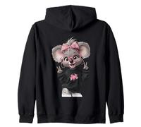 Lindo Koala Oso Rosa Gafas Signo de Paz Kawaii Animal mamá Sudadera con Capucha