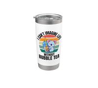 Lindo koala retro No puedo imaginarme la vida sin té de burbujas Vaso térmico de acero inoxidable de doble pared