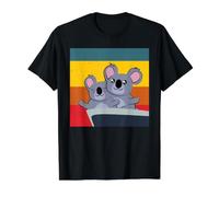 Lindo Koalas en la Pose Enamorada día de San Valentín Camiseta gráfica económica, Hombre, Negro, M