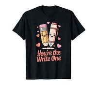 Lindo lápiz con Texto en inglés You'Re The Write Valentine's Day Camiseta