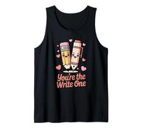 Lindo lápiz con Texto en inglés You'Re The Write Valentine's Day Camiseta sin Mangas