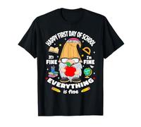 Lindo lápiz gnomo primer día de escuela It's Fine I'm Fine Camiseta