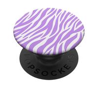 Lindo lavanda Purple cebra rayas estampado de animales PopSockets PopGrip Adhesivo
