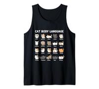 Lindo lenguaje Corporal de Gatos Kawaii para propietarios de Amantes de Gatitos Camiseta sin Mangas